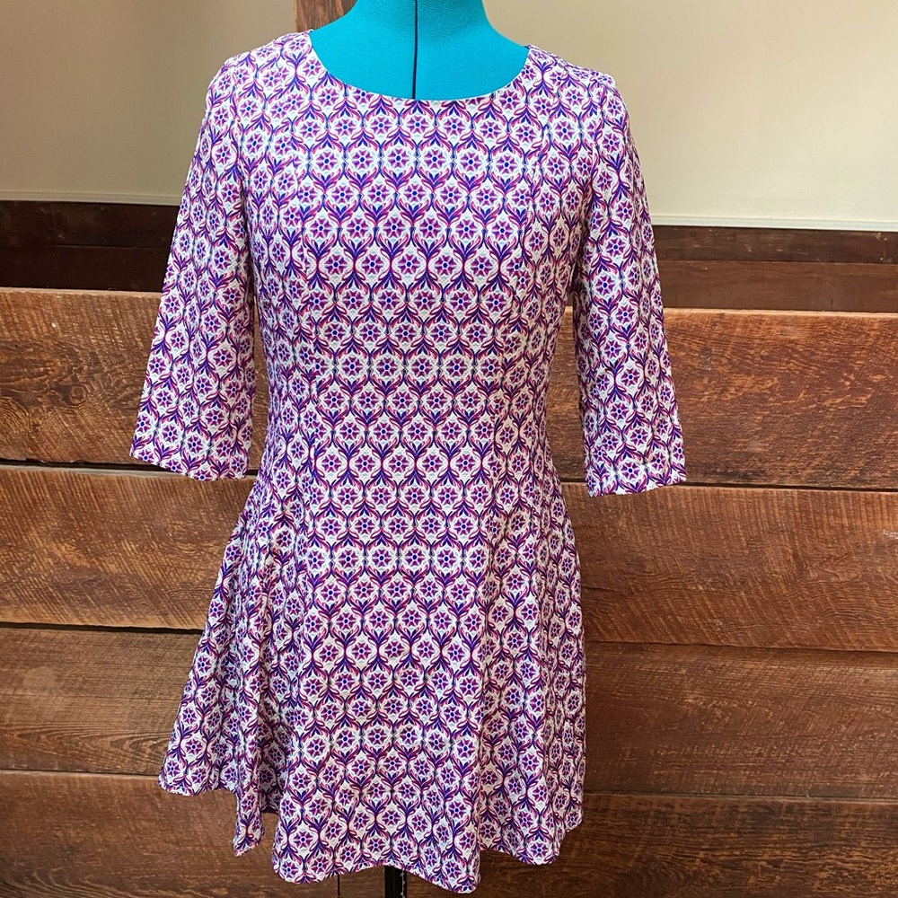 Ve De Vone’s Mod Skater Dress w/ Fit & Flare Skater Skirt & Elbow Sleeves